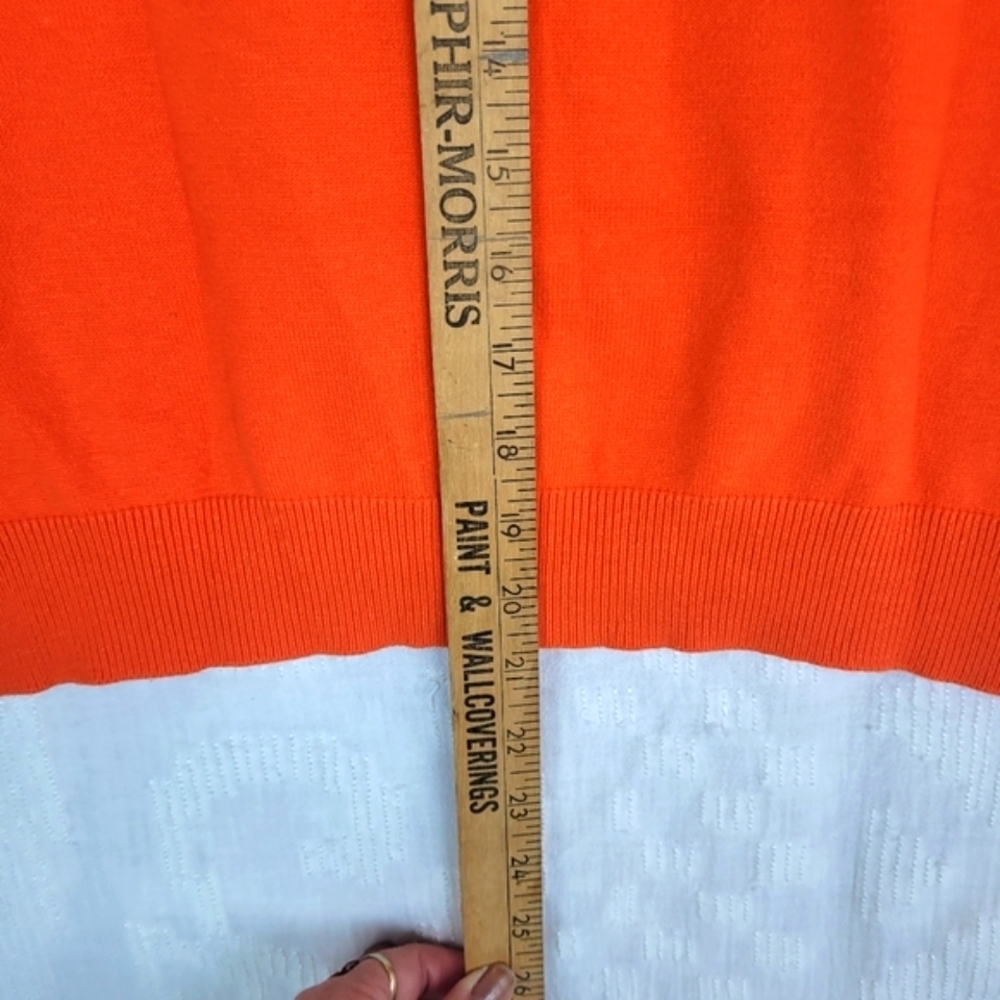 Ellen & Company crew neck cotton orange cardigan button front preppy academia S - Picture 5 of 10
